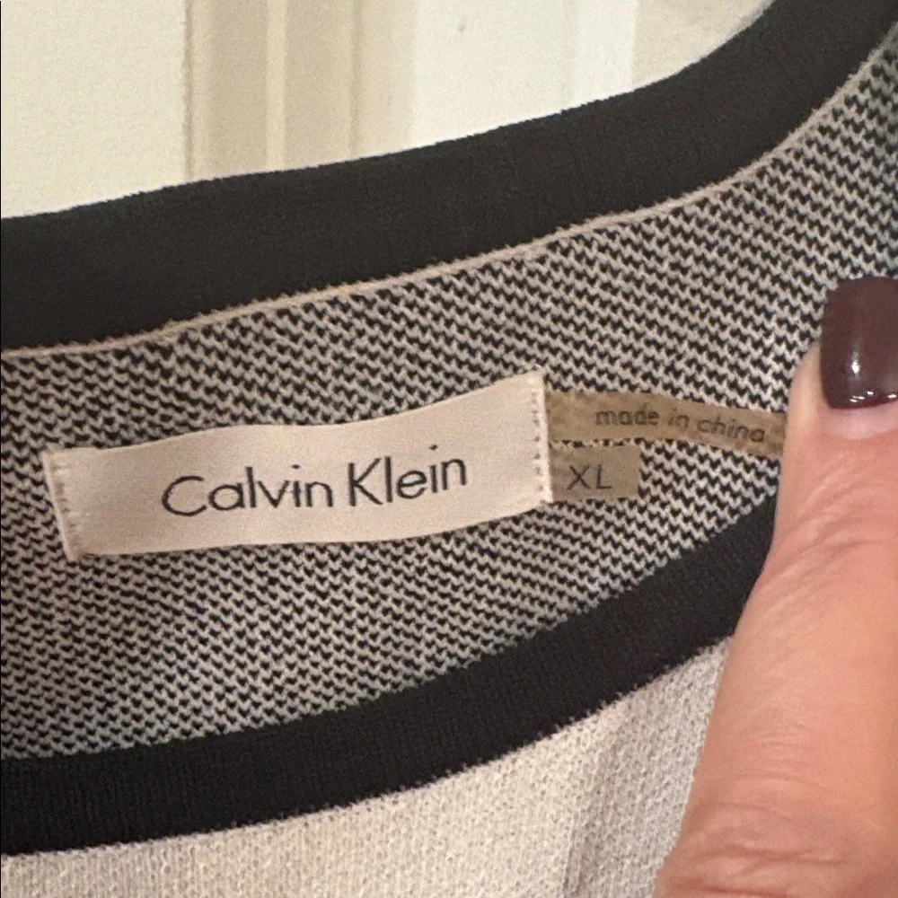 Calvin Klein Black and White Patterned Mini Dress - Picture 2 of 6
